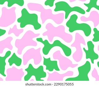 seamless pattern in the form of camouflage, green and pink. vector spring
pattern of colored spots
