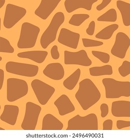 seamless pattern in the form of coloring giraffe skin, background with orange brown abstract spots