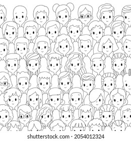 Seamless pattern, in the form of contour different nation . Vector background.