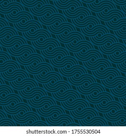 seamless pattern in the form of a dark blue oblique curved rope. shaped five-finger fingers