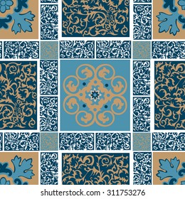 Seamless pattern in the form of geometries shapes, with stylized elements and geometric patterns.Illustration vector.