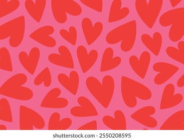 Seamless pattern in the form of a heart with love. Cute romantic heart print in the background. The texture of the festive background for Valentine's day, romantic wedding design. Vector background of