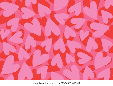 Seamless pattern in the form of a heart with love. Cute romantic heart print in the background. The texture of the festive background for Valentine's day, romantic wedding design. Vector background of