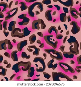 seamless pattern in the form of a leopard print pattern with pink shades for prints on fabrics, clothing, swimwear, packaging and for decorating interior backgrounds