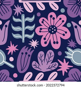 Seamless pattern form modern floral flower.Nature background print.Decorative wallpaper.Vector illustration.