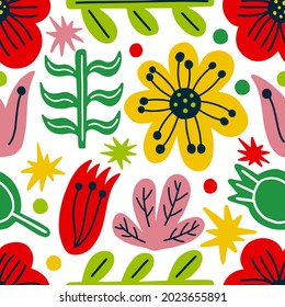 Seamless pattern form modern floral flower.Nature background print.Decorative wallpaper.Vector illustration.