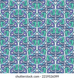 Patrón inmaculado en forma de mosaico de estilo retro. Ornamento vintage abstracto decorativo. Diseño para tela, impresión textil, papel de envoltura, cubierta. Ilustración del vector