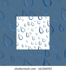 Seamless pattern in the form of randomly located watercolor raindrops 2 in 1 on a dark and light background