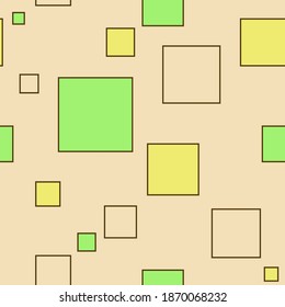 
seamless pattern in the form of squares on a beige background for wallpaper or packaging or fabric