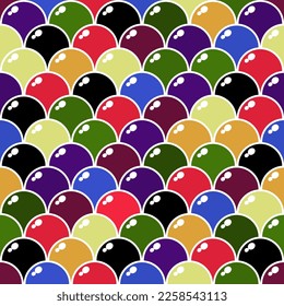 seamless pattern in the form of a texture consisting of multi-colored balls for interior design, scenes, backgrounds, banners in a game style