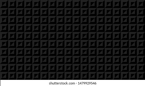 Seamless pattern in the form of unusual volumetric squares similar to a bar of dark chocolate (in black and gray color). Can be used for textiles.
