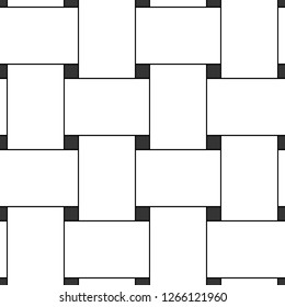 Seamless pattern in the form of weaving from wide fibers. Simple, laconic, geometric picture. Ideal for background. Easily change the color and thickness of the lines. Vector illustration.