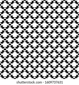 Seamless pattern. Forms, checks background. Geometric backdrop. Triangles, figures ornament. Triangular shapes, polygons wallpaper. Ethnic motif. Textile print, web design, abstract. Vector artwork