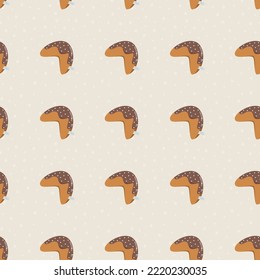 Seamless pattern with fortune biscuits with chocolate
