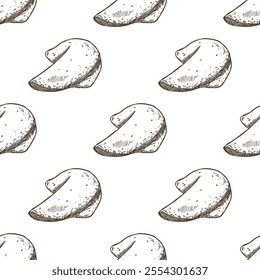 Seamless pattern with fortune cookies for decorative print, wrapping paper, greeting cards, wallpaper and fabric