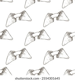 Seamless pattern with fortune cookies for decorative print, wrapping paper, greeting cards, wallpaper and fabric