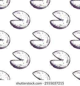 Seamless pattern with fortune cookies for decorative print, wrapping paper, greeting cards, wallpaper and fabric
