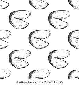 Seamless pattern with fortune cookies for decorative print, wrapping paper, greeting cards, wallpaper and fabric