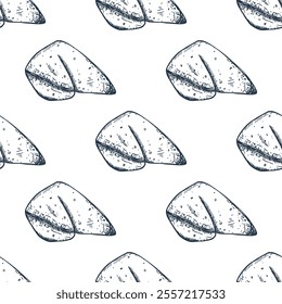 Seamless pattern with fortune cookies for decorative print, wrapping paper, greeting cards, wallpaper and fabric
