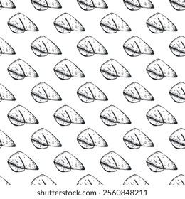 Seamless pattern with fortune cookies for decorative print, wrapping paper, greeting cards, wallpaper and fabric