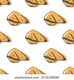 Seamless pattern with fortune cookies for decorative print, wrapping paper, greeting cards, wallpaper and fabric