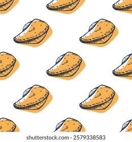 Seamless pattern with fortune cookies for decorative print, wrapping paper, greeting cards, wallpaper and fabric