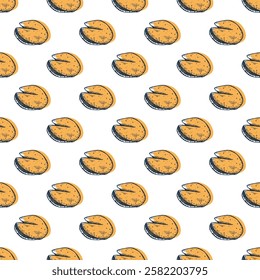 Seamless pattern with fortune cookies for decorative print, wrapping paper, greeting cards, wallpaper and fabric