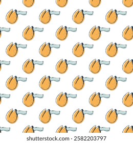 Seamless pattern with fortune cookies for decorative print, wrapping paper, greeting cards, wallpaper and fabric