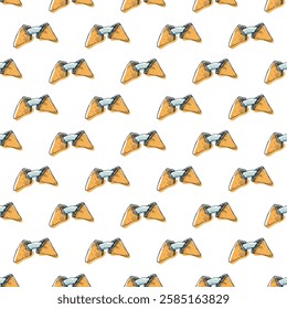 Seamless pattern with fortune cookies for decorative print, wrapping paper, greeting cards, wallpaper and fabric