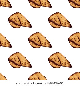 Seamless pattern with fortune cookies for decorative print, wrapping paper, greeting cards, wallpaper and fabric