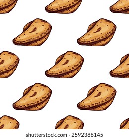 Seamless pattern with fortune cookies for decorative print, wrapping paper, greeting cards, wallpaper and fabric