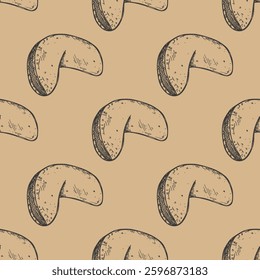 Seamless pattern with fortune cookies for decorative print, wrapping paper, greeting cards, wallpaper and fabric