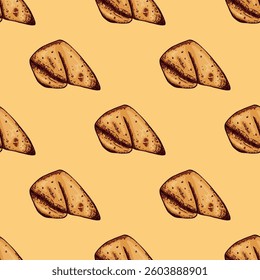 Seamless pattern with fortune cookies for decorative print, wrapping paper, greeting cards, wallpaper and fabric