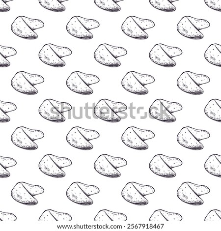 Seamless pattern with fortune cookies for decorative print, wrapping paper, greeting cards, wallpaper and fabric