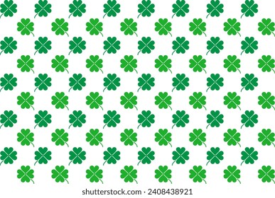 Seamless pattern of Four leaf clover background. Vector illustration