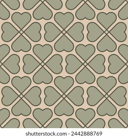 Seamless pattern with four leaf clover in Celtic style. Can be used for Patrick day decoration.