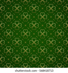 Seamless pattern with four leaf clover