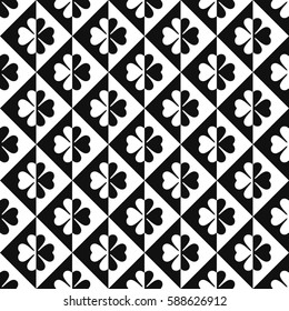 Seamless pattern with four leaf clover