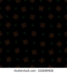 Seamless pattern with four petals flowers on a black background. Spring seamless pattern