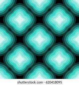 Seamless pattern. Four-sided figure. Green blue shades.