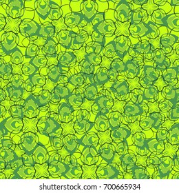 Seamless pattern. Four-sided figures arranged randomly. Green colors.