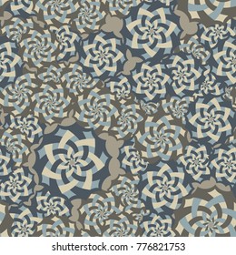 Seamless pattern. Fourteen-sided stars with a wicker pattern inside.