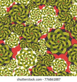Seamless pattern. Fourteen-sided stars with a wicker pattern inside.