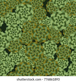 Seamless pattern. Fourteen-sided stars with a wicker pattern inside.