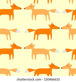 Seamless pattern with fox