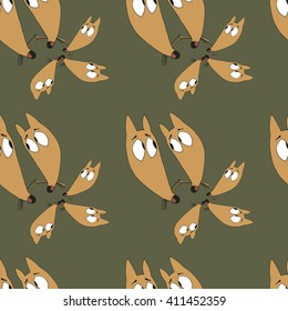 seamless pattern with a fox