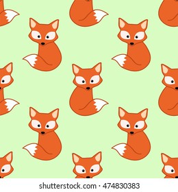 Seamless pattern with fox