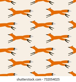 seamless pattern, fox art  background design for fabric and decor



