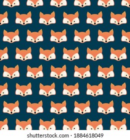 Seamless pattern with fox in space - vector illustration, eps