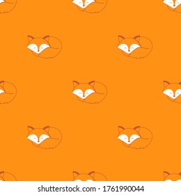 seamless pattern with foxes and hearts 